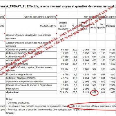 Insee revenus agricoles